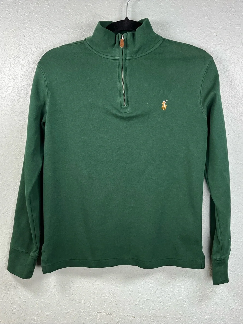 Polo Ralph Lauren Kids Quarter Zip Pullover Green Cotton M 10-12